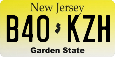 NJ license plate B40KZH