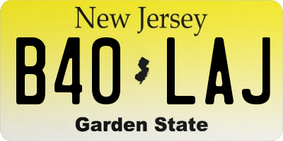 NJ license plate B40LAJ