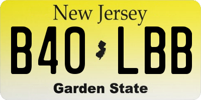 NJ license plate B40LBB