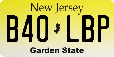 NJ license plate B40LBP