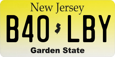 NJ license plate B40LBY