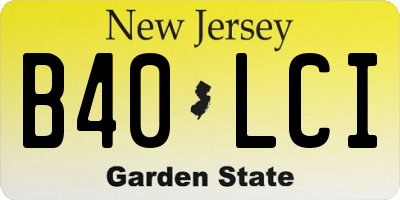 NJ license plate B40LCI