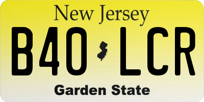NJ license plate B40LCR