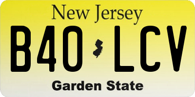 NJ license plate B40LCV