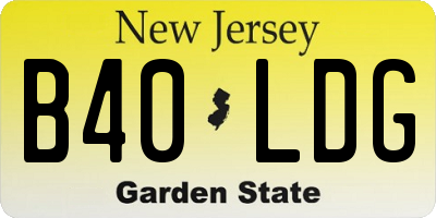 NJ license plate B40LDG