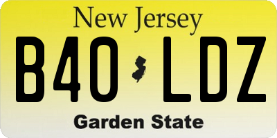NJ license plate B40LDZ