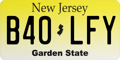 NJ license plate B40LFY