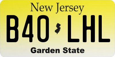 NJ license plate B40LHL