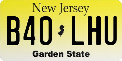 NJ license plate B40LHU