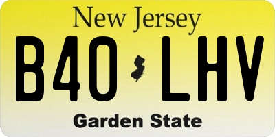 NJ license plate B40LHV