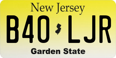 NJ license plate B40LJR