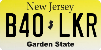 NJ license plate B40LKR