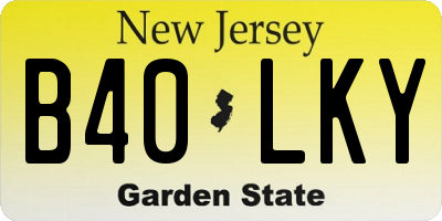 NJ license plate B40LKY