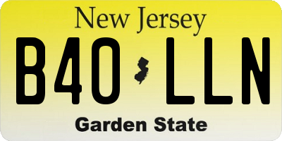 NJ license plate B40LLN