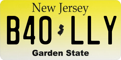 NJ license plate B40LLY