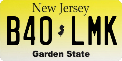 NJ license plate B40LMK