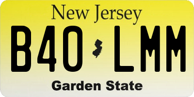 NJ license plate B40LMM