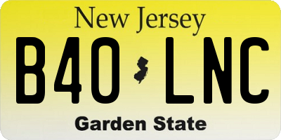NJ license plate B40LNC