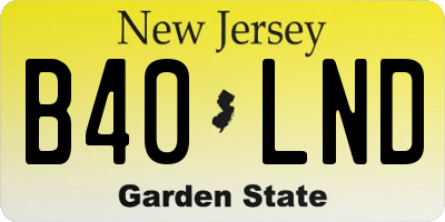 NJ license plate B40LND