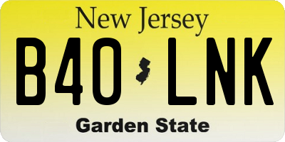 NJ license plate B40LNK