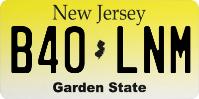NJ license plate B40LNM
