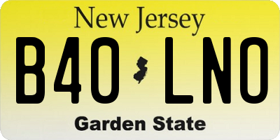 NJ license plate B40LNO