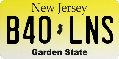 NJ license plate B40LNS