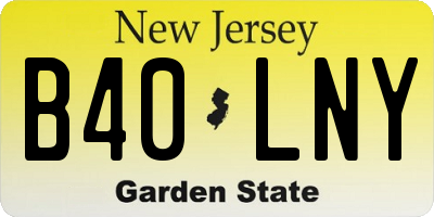 NJ license plate B40LNY