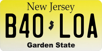 NJ license plate B40LOA
