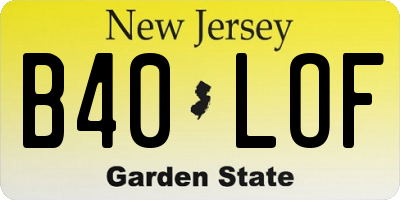 NJ license plate B40LOF