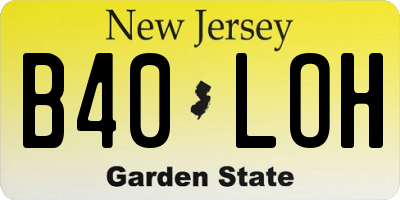 NJ license plate B40LOH