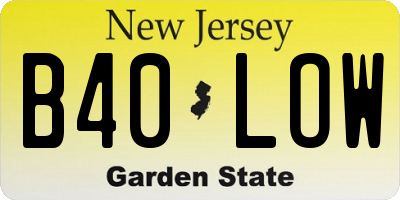 NJ license plate B40LOW