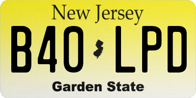 NJ license plate B40LPD
