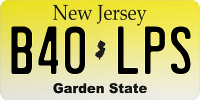 NJ license plate B40LPS