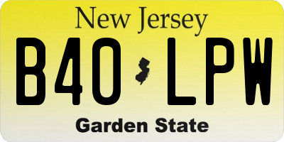 NJ license plate B40LPW