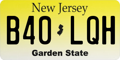 NJ license plate B40LQH