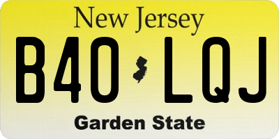 NJ license plate B40LQJ