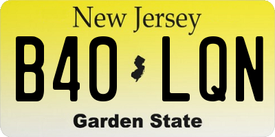 NJ license plate B40LQN