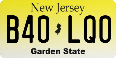 NJ license plate B40LQO