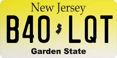 NJ license plate B40LQT