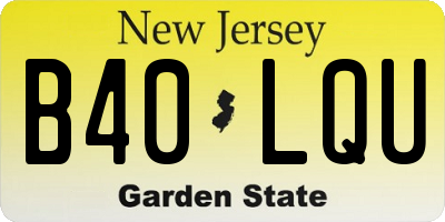 NJ license plate B40LQU