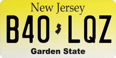NJ license plate B40LQZ