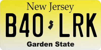 NJ license plate B40LRK