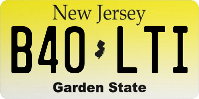 NJ license plate B40LTI