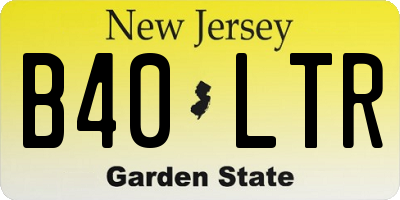 NJ license plate B40LTR