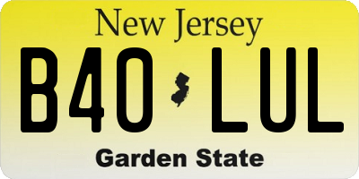 NJ license plate B40LUL