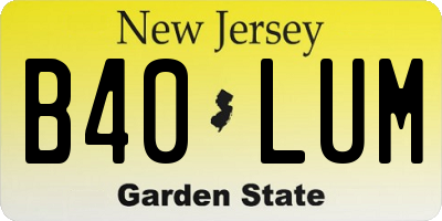 NJ license plate B40LUM