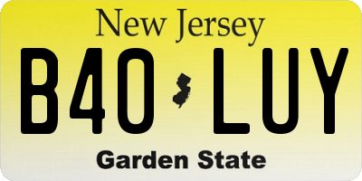 NJ license plate B40LUY