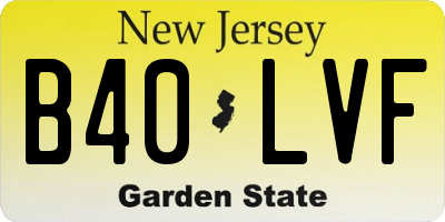 NJ license plate B40LVF