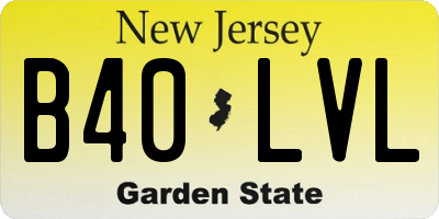 NJ license plate B40LVL